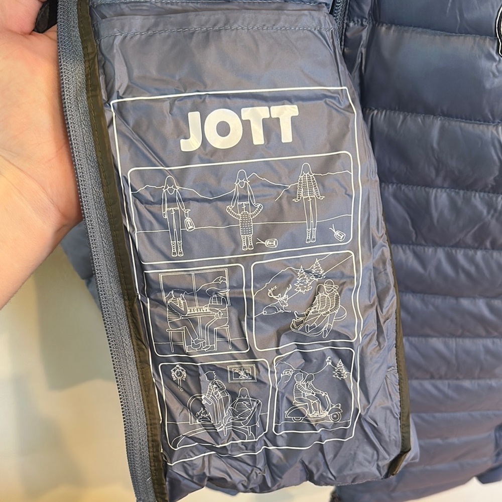 JOTT Down jacket light sleeveless Blue/Gray Puffer Vest - Picture 5 of 8